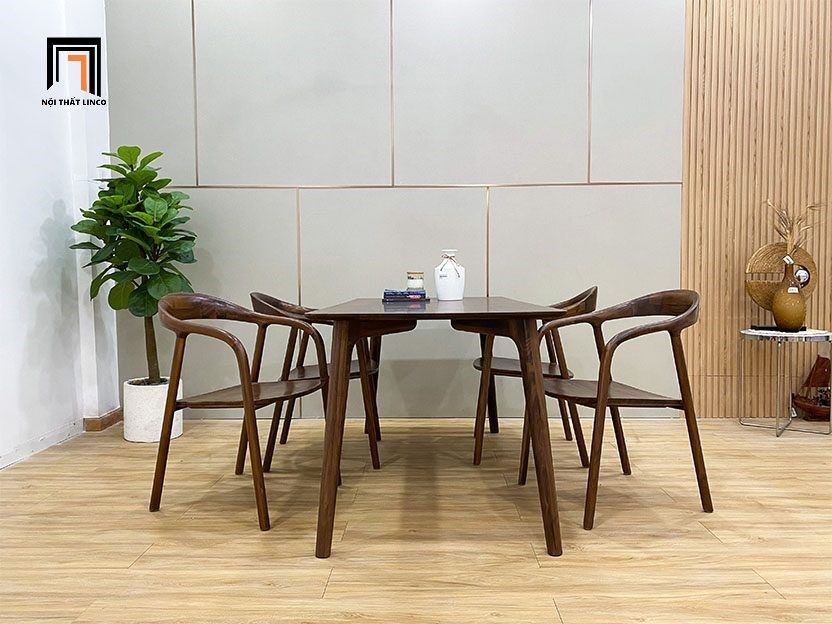 Set bàn ăn 6 ghế gỗ tự nhiên 19-KH6-G31-B92 màu nâu cafe