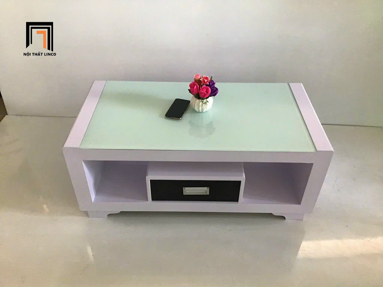 Bàn sofa phòng khách nhỏ giá rẻ BTPK81 Sherman 1m x 50 trắng