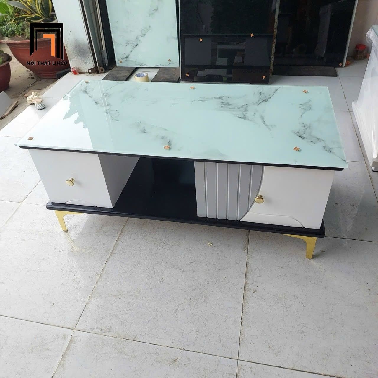 Bàn sofa phòng khách giá rẻ BTPK36 Birney 1m x 50 chân inox