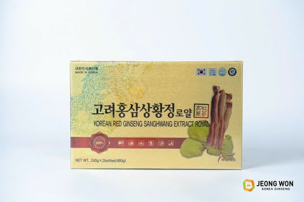 Cao hồng sâm nấm thượng hoàng cao cấp Jeongwon set 2 lọ x250g