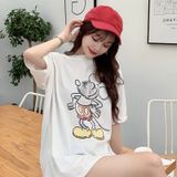 Áo Thun Tay Lỡ Nữ HappyTee - Mẫu Áo Thun Tay Lỡ Mickey Chất Cotton 100% Cao Cấp