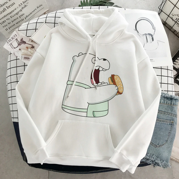 Áo Hoodie Nữ HappyTee - Mẫu Áo Hoodie Họa Tiết Gấu Trắng Đáng Yêu We Are Bear Chất Cotton 100% Cao Cấp