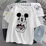 Áo Thun Nữ HappyTee - Mẫu Áo Thun Họa Tiết Chuột Mickey Và Vịt Donald Chất Cotton 100% Cao Cấp