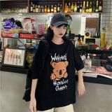 Áo Thun Tay Lỡ Nữ  HappyTee - Mẫu Áo Thun Tay Lỡ Họa Tiết Gấu Đáng Yêu Weekend Have Fun Chất Cotton 100% Cao Cấp