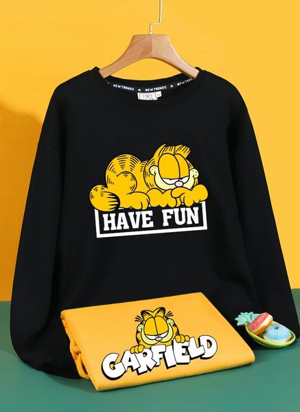 Áo Sweater HappyTee - Mẫu Áo Sweater Unisex Họa Tiết Chú Mèo Have Fun Chất Cotton 100% Cao Cấp