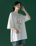 Áo Thun Tay Lỡ Unisex HappyTee - Mẫu Áo Thun Tay Lỡ NO IDEA Chất Cotton 100% Cao Cấp