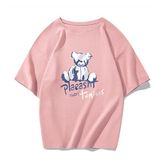 Áo Thun Tay Lỡ Unisex HappyTee - Mẫu Áo Thun Tay Lỡ Graphics Bear Plesant Tumiors Chất Cotton 100% Cao Cấp