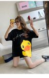 Áo Thun Tay Lỡ Nữ  HappyTee - Mẫu Áo Thun Tay Lỡ Nữ Be Duck Be Playful Chất Cotton 100% Cao Cấp