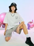 Áo Thun Tay Lỡ Unisex HappyTee - Mẫu Áo Thun Tay Lỡ In Họa Tiết Mặt Cười Cá Tính RICKYIS CLOWN Chất Cotton 100% Cao Cấp