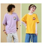 Áo Thun Tay Lỡ  HappyTee - Mẫu Áo Thun Tay Lỡ Họa Tiết Xinh Xắn ( Chibi,Thỏ Đáng Yêu) Chất Cotton 100% Cao Cấp