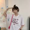 Áo Thun Nữ HappyTee - Mẫu Áo Thun LIKE IS LIKE A HIGHWAY 87 Chất Cotton 100% Cao Cấp