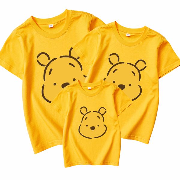 Áo gia đình Familylove - Áo gia đình Tay ngắn Gấu Bear Vàng, nhiều màu sắc lựa chọn, Chất liệu cotton 100% co giãn