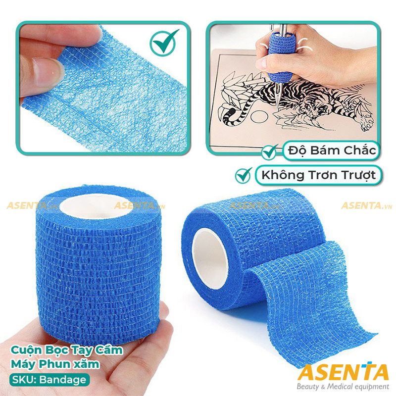 Bandage quấn máy, cuộn bọc tay cầm máy phun xăm