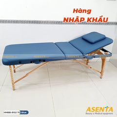 Giường massage gấp gọn chân gỗ HMBB-8102-70 - Xanh