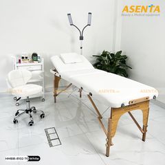 Giường massage gấp gọn chân gỗ HMBB-8102-70 - Xanh