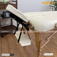 Giường spa gấp gọn chân gỗ Full phụ kiện HMBB-8103-60 - Màu Kem