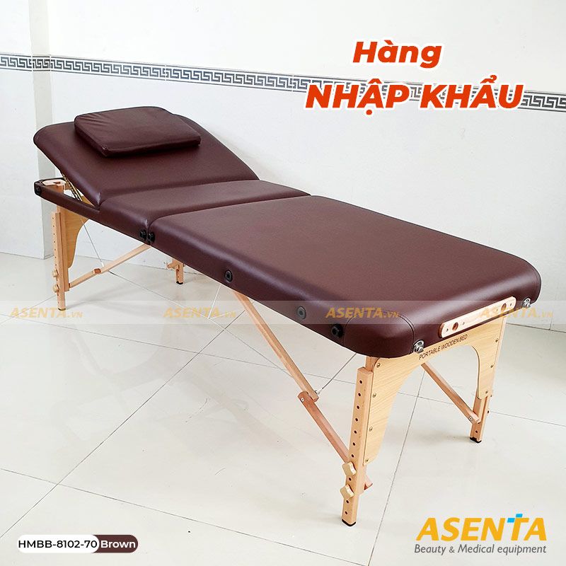 Giường vali phun xăm di động HMBB-8102-70 - Nâu