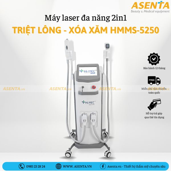 Máy laser đa năng 2in1 triệt lông - xóa xăm HMMS-5250