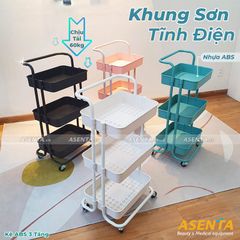 Xe Đẩy Spa 3 Tầng Khay Nhựa ABS