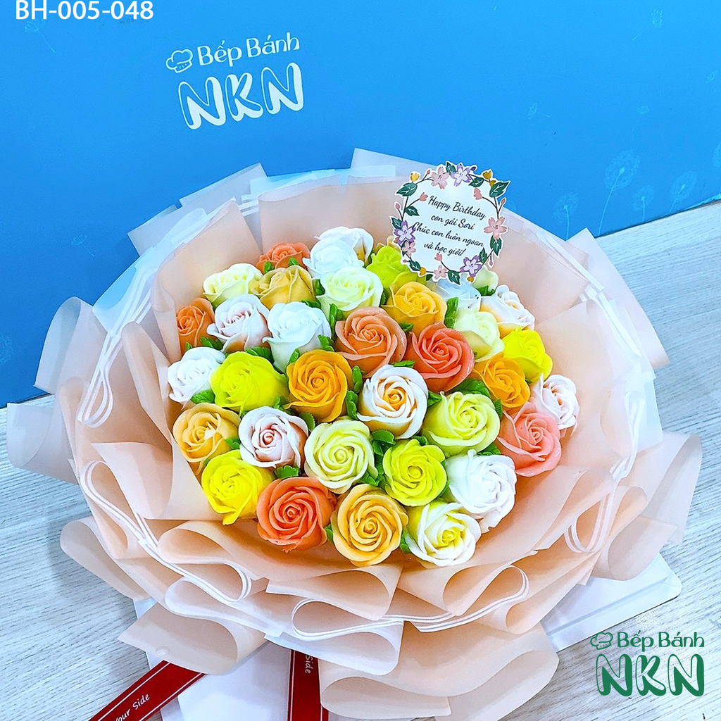 Bánh Bó Hoa Hồng Tone Cam (BH-005-048)