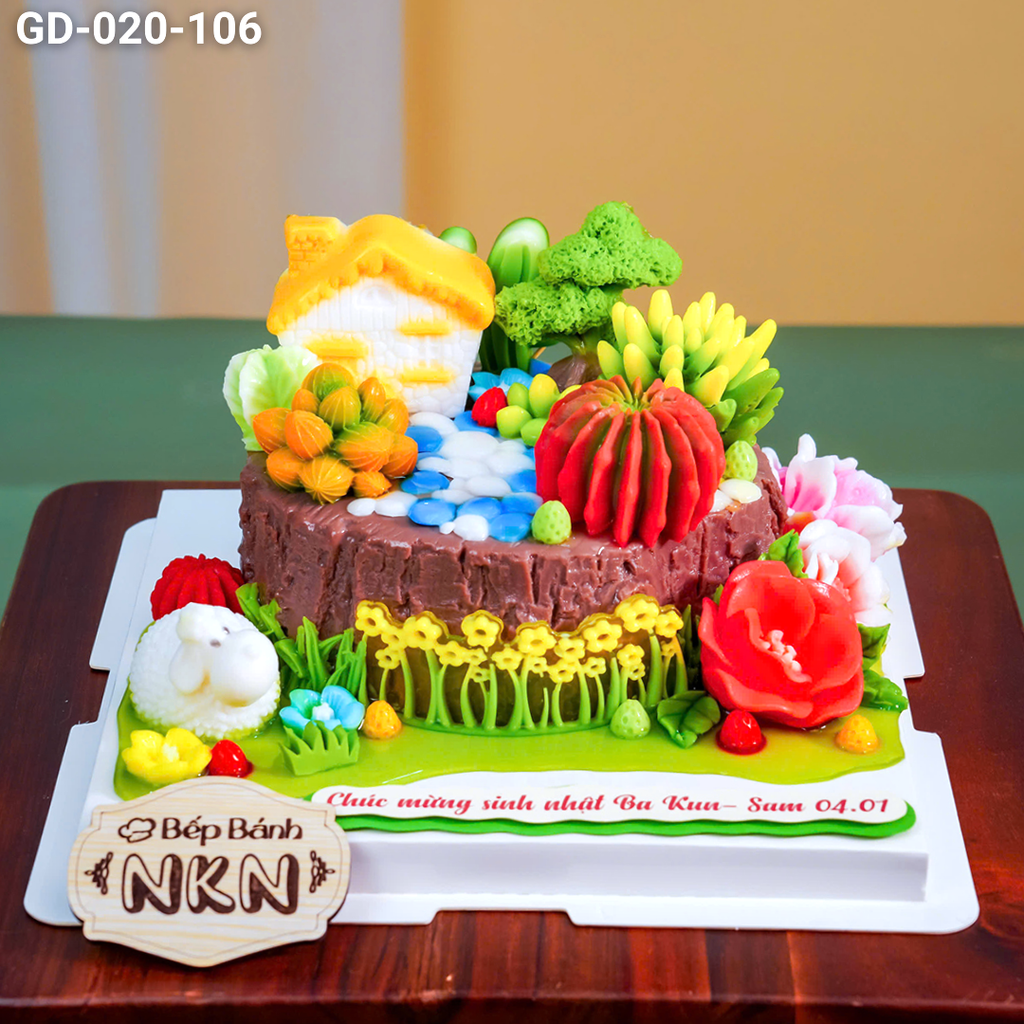 Bánh Sinh Nhật Ngôi Nhà Sen Đá (GD-020-106)