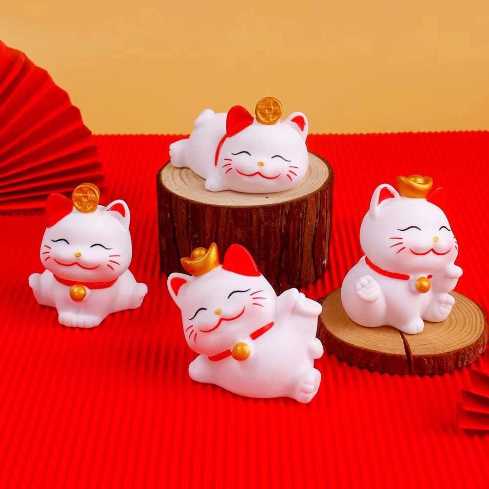 Tượng Mèo Nhựa Đội Thỏi Vàng (PKT-999-216)