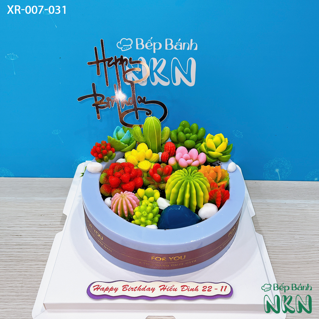 Bánh Sinh Nhật Sen Đá Tone Tím (XR-007-031)