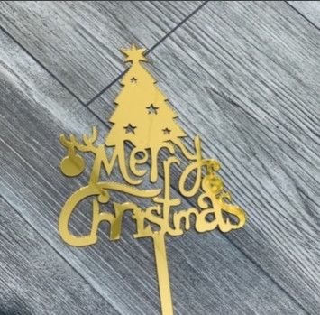 Que Cắm Mica Merry Christmas Cây Thông Noel (PKHBD-994-027)