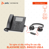  Tai nghe ANC có dây USB Stereo Poly Blackwire 8225, BW8225 