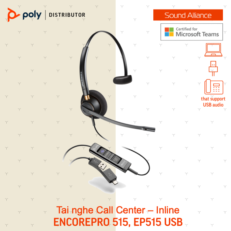  Tai nghe Call Center Poly EncorePro HW510 Series 