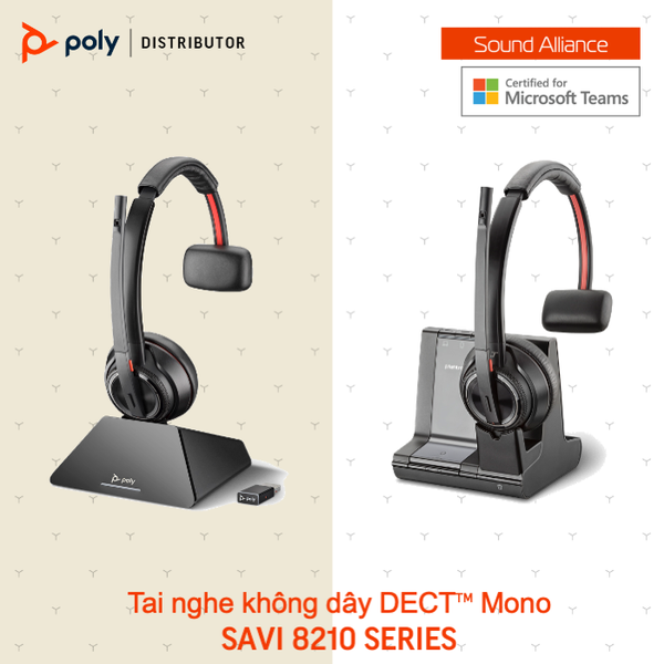  Tai nghe không dây DECT™ Mono Plantronics Savi 8210 Series 