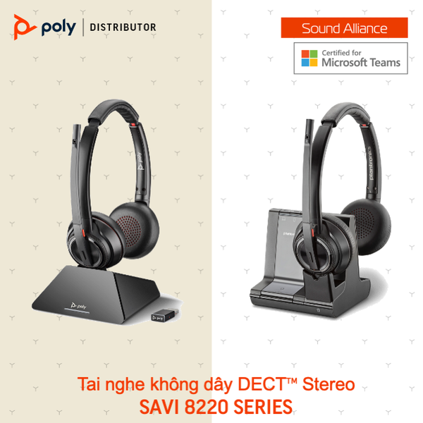  Tai nghe không dây DECT™ Stereo Plantronics Savi 8220 Series 