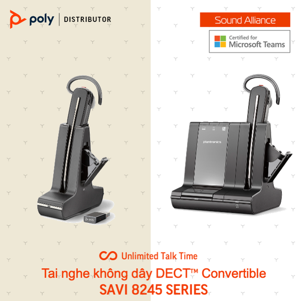  Tai nghe không dây DECT™ Plantronics Savi 8245 Series (Convertible) 