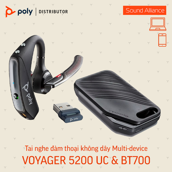  Tai nghe đàm thoại không dây Poly Voyager 5200 UC 