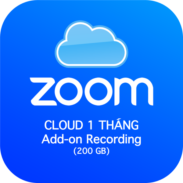  Phần mềm Zoom - Bản quyền Cloud Add-on Recording 200 GB (01 tháng) 