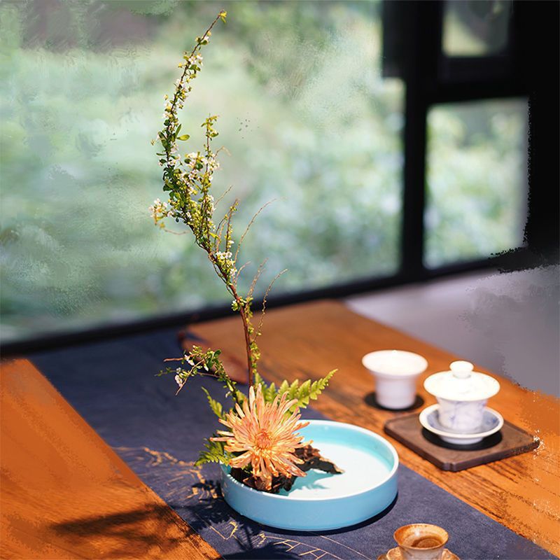 Đĩa cắm hoa Ikebana, đĩa cắm hoa phong cách Nhật Bản hình tròn