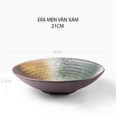 Đĩa cắm hoa gốm sứ phong cách Ikebana, cắm hoa trường phái Ohara Nhật Bản đường kính 17cm