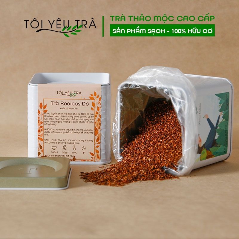 Trà Rooibos Hồng Trà Nam Phi Nhập Khẩu Lon Thiếc Đẹp