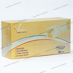 Găng tay latex VGlove không bột polymer 2 mặt 5.4gr