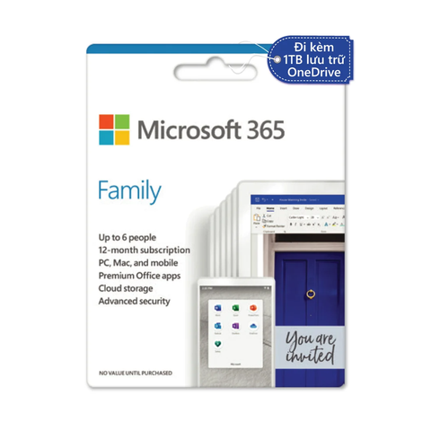  Phần mềm Microsoft 365 Family 6GQ-00083 (AllLng Sub PK Lic 1YR Online APAC EM C2R NR) 