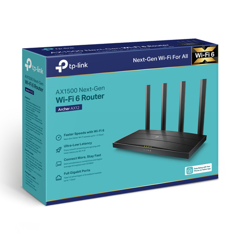  Thiết bị mạng TP-LINK Router Wifi Chuẩn Wifi 6 Archer AX12 