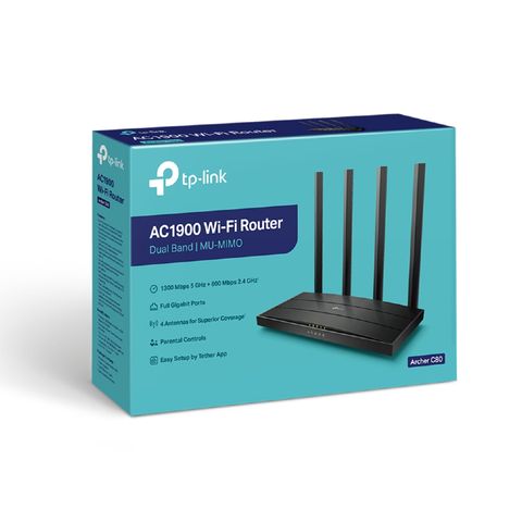  Thiết bị mạng Router Wifi TP-LINK Archer C80 (Đen) 