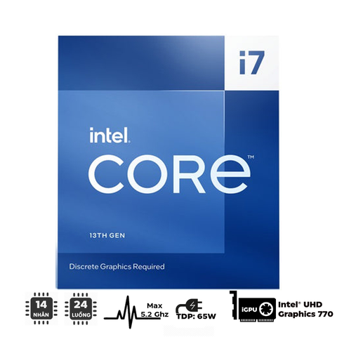  CPU Intel Core i7-13700 (4.1Ghz up to 5.2GHz, 16 nhân 24 luồng, 30MB Cache) - Socket FCLGA1700 