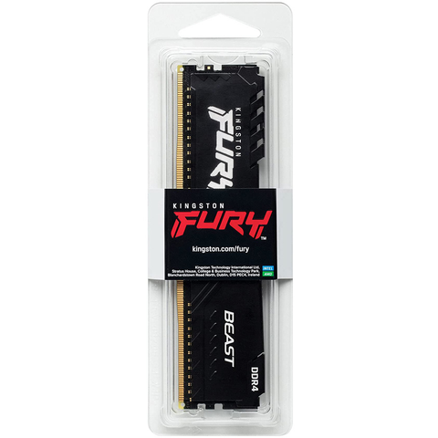  Ram Desktop/PC Kingston DDR4 3600MHz 8GB Fury Beast Black (KF436C17BB/8) 