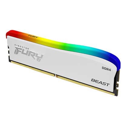  Ram Desktop/PC Kingston DDR4 3600MHz 16GB (1x16GB) Fury Beast White RGB SE (KF36C18BWA/16) 