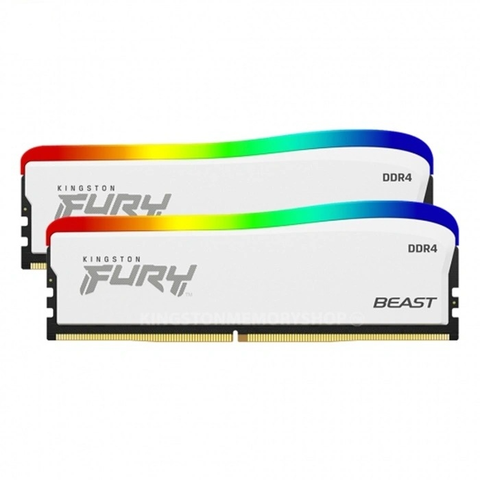  Ram Desktop/PC Kingston DDR4 3200MHz 16GB (2x8GB) Fury Beast White RGB SE (KF432C16BWAK2/16) 
