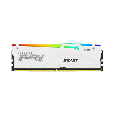  Ram Desktop/PC Kingston Fury Beast White RGB DDR5 5200MHz 16GB (KF552C40BWA-16) 