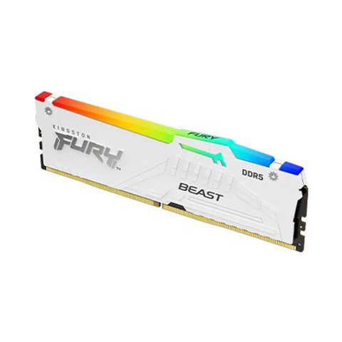  Ram Desktop/PC Kingston Fury Beast White RGB DDR5 5200MHz 16GB (KF552C40BWA-16) 