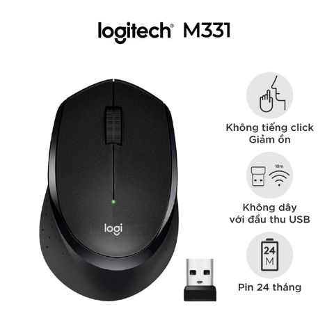  Chuột máy tính Logitech M331 (Không dây - Kết nối USB) 