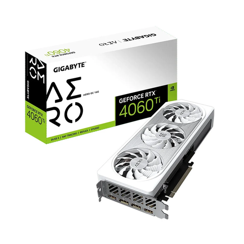  Card màn hình Gigabyte GeForce RTX 4060 Ti AERO OC 16G 16GB GDDR6 (N406TAERO OC-16GD) 